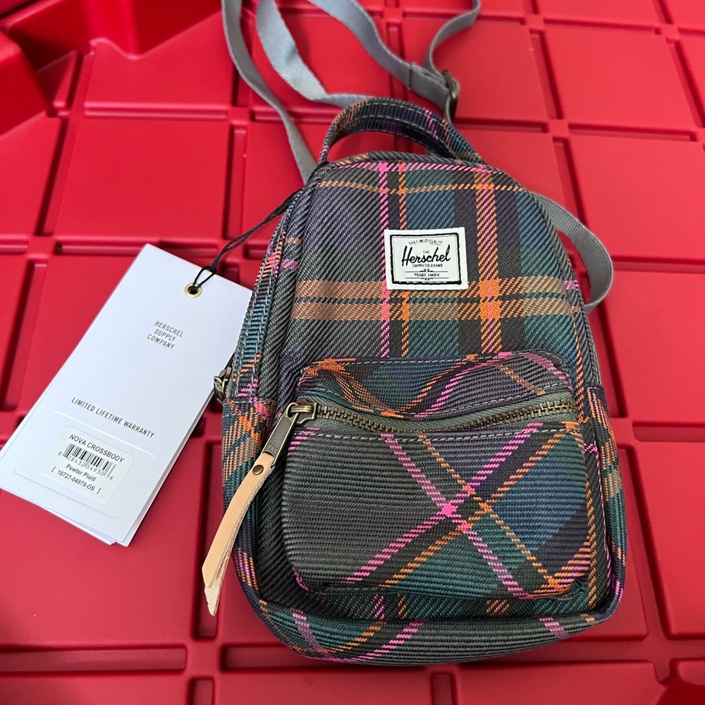 Herschel Nova Crossbody Pewter Plaid